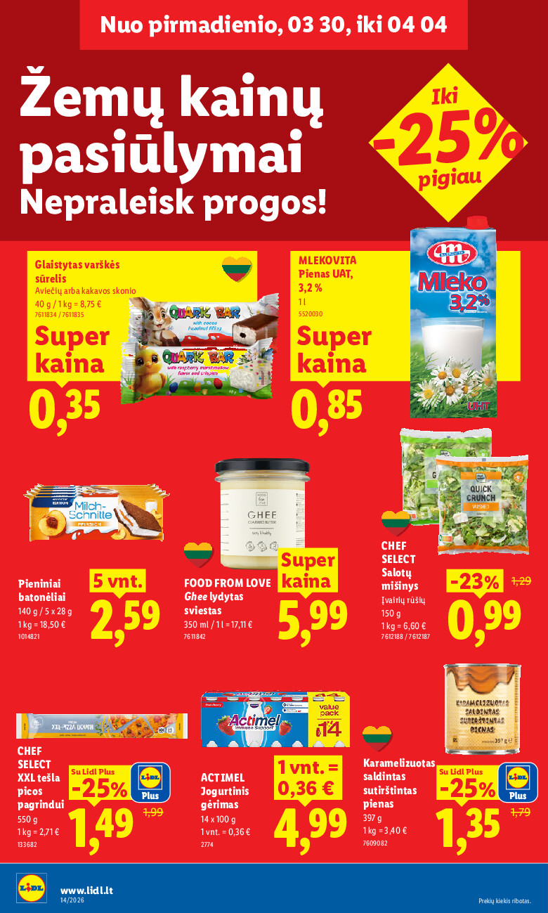 lidl - MAISTO PREKIŲ PASIŪLYMAI (2026-03-30 - 2026-04-05) - page: 14