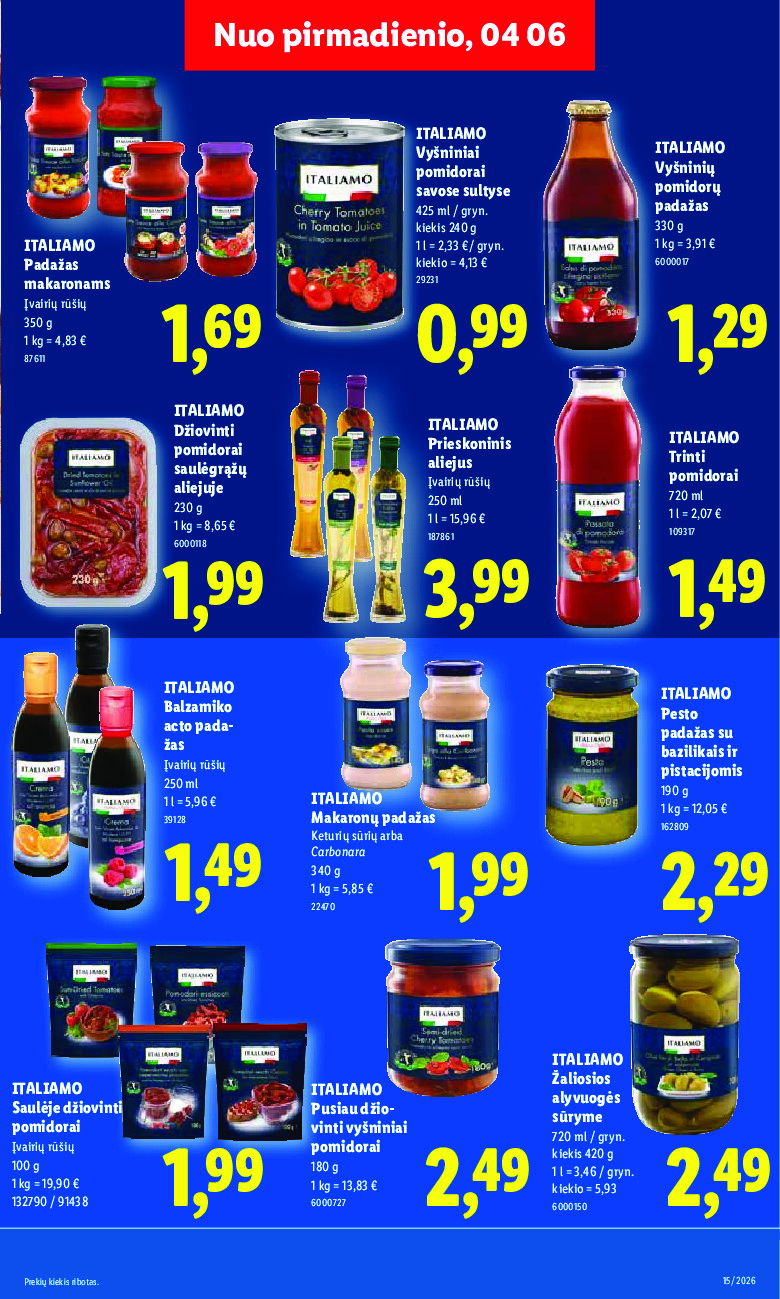 lidl - MAISTO PREKIŲ PASIŪLYMAI (2026-04-06 - 2026-04-12) - page: 15