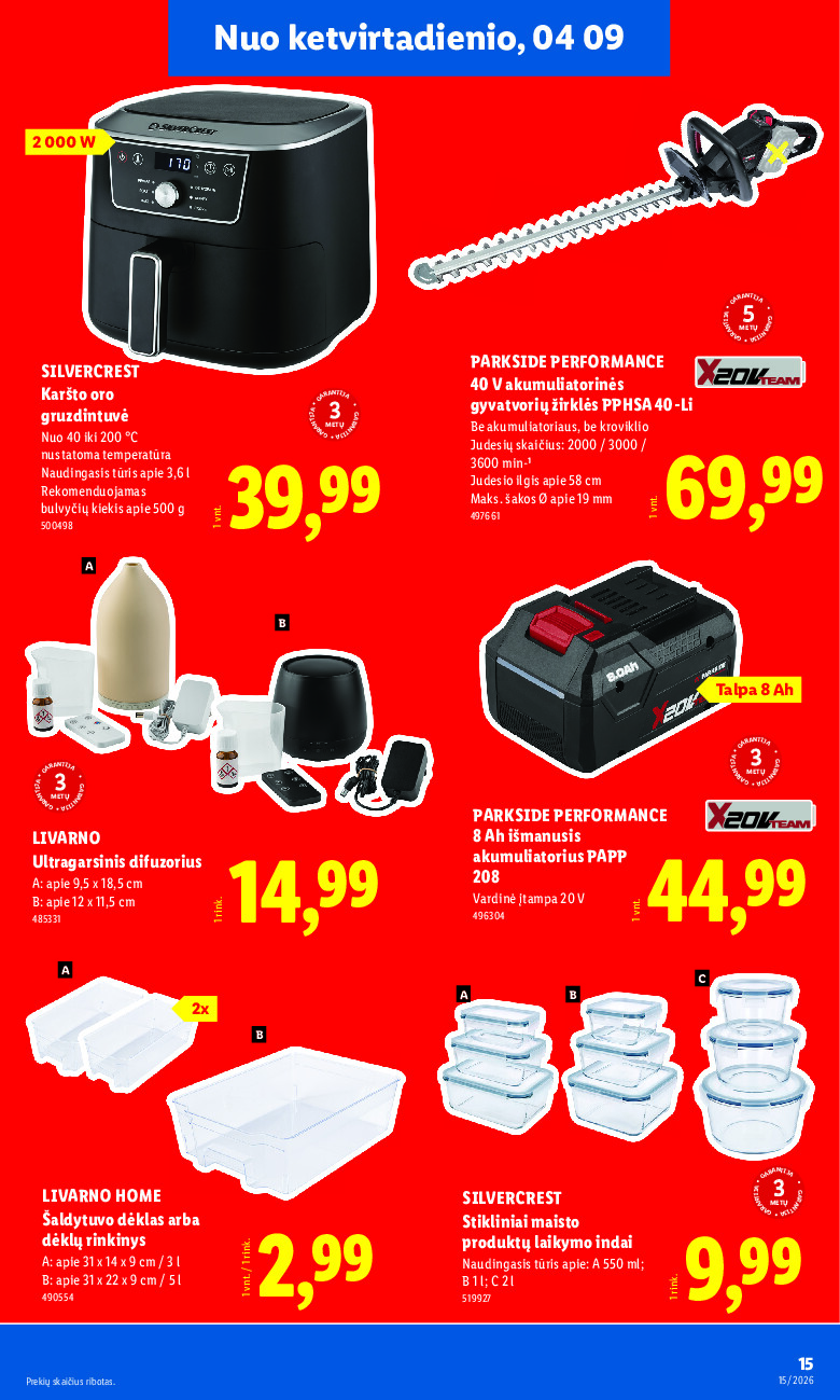 lidl - NE MAISTO PREKIŲ PASIŪLYMAI (2026-04-06 - 2026-04-12) - page: 15