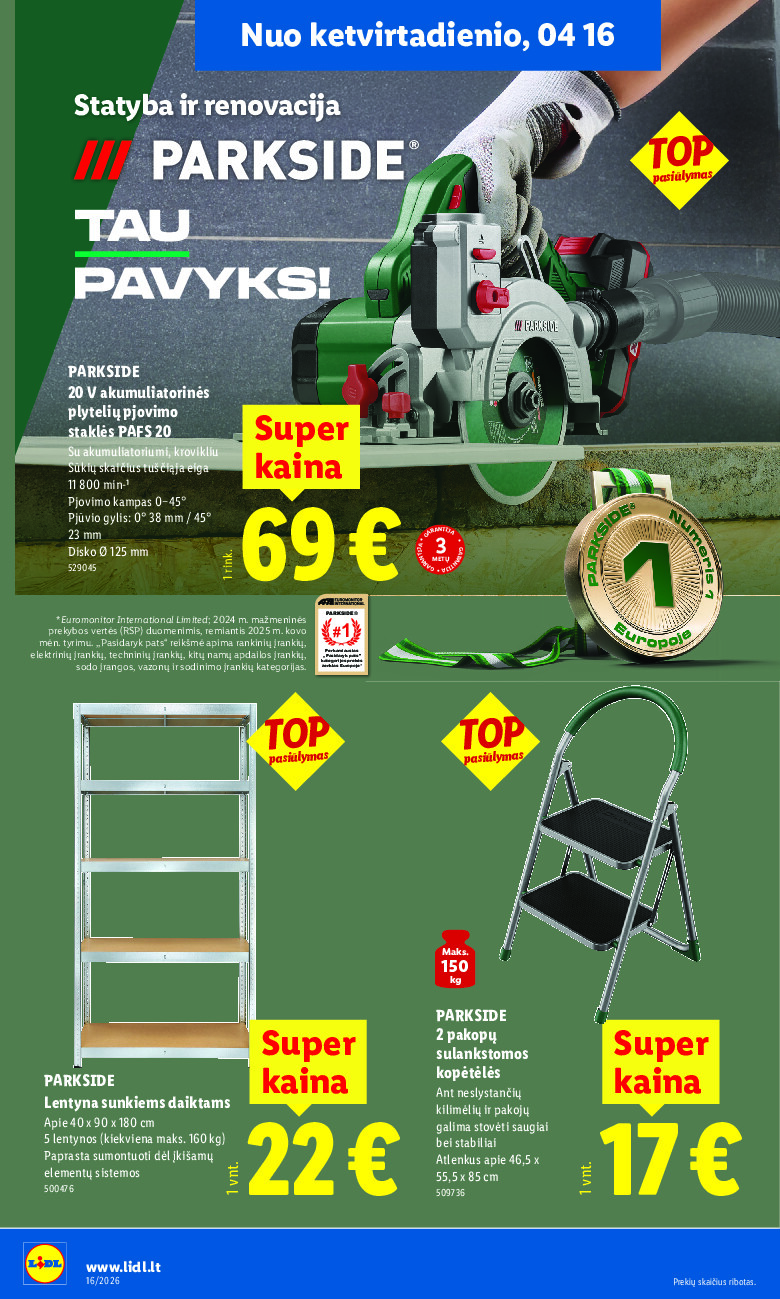 lidl - NE MAISTO PREKIŲ PASIŪLYMAI (2026-04-13 - 2026-04-19) - page: 14