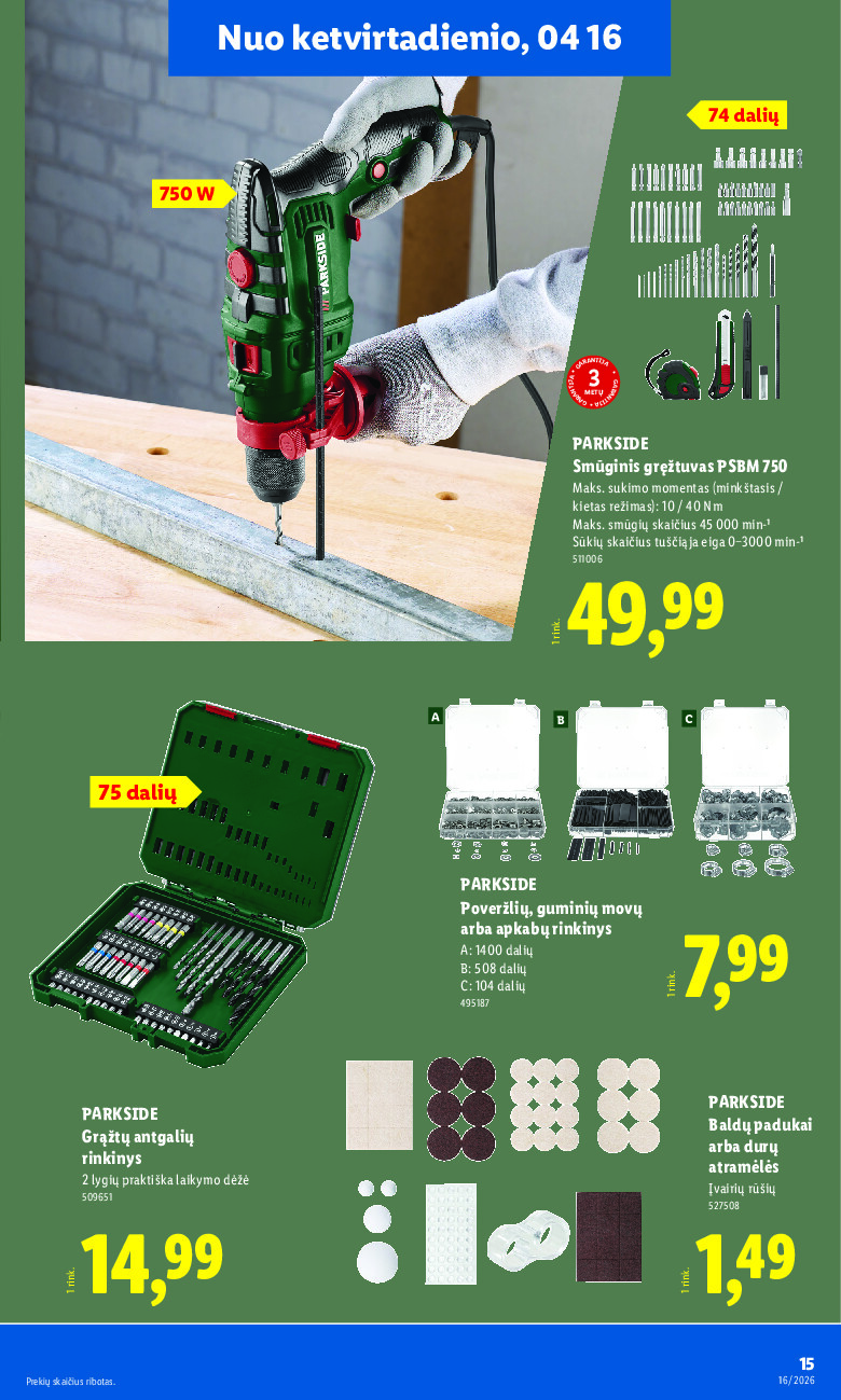 lidl - NE MAISTO PREKIŲ PASIŪLYMAI (2026-04-13 - 2026-04-19) - page: 15