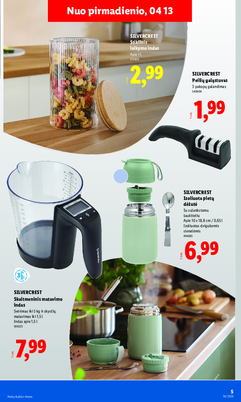 lidl - NE MAISTO PREKIŲ PASIŪLYMAI (2026-04-13 - 2026-04-19) - page: 5