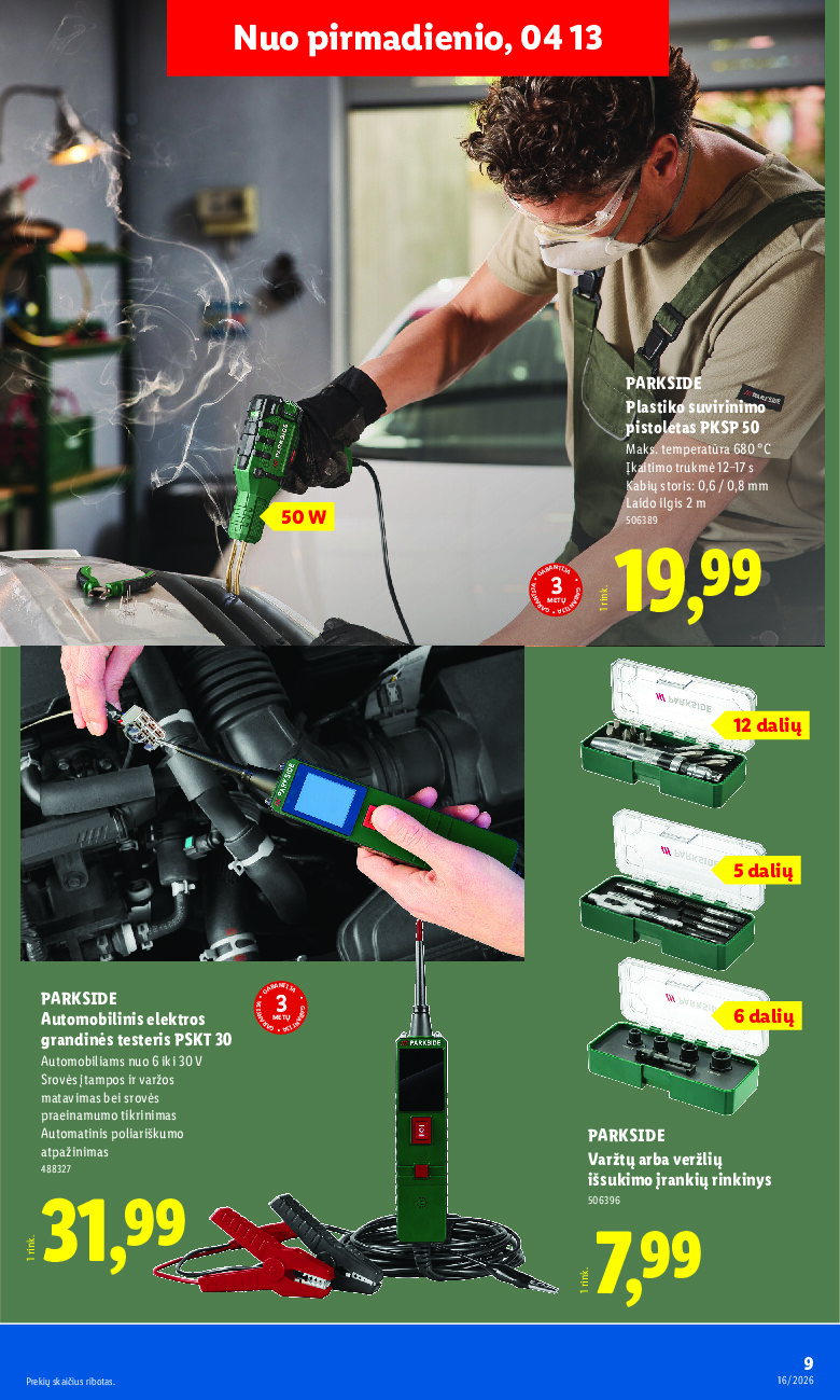 lidl - NE MAISTO PREKIŲ PASIŪLYMAI (2026-04-13 - 2026-04-19) - page: 9