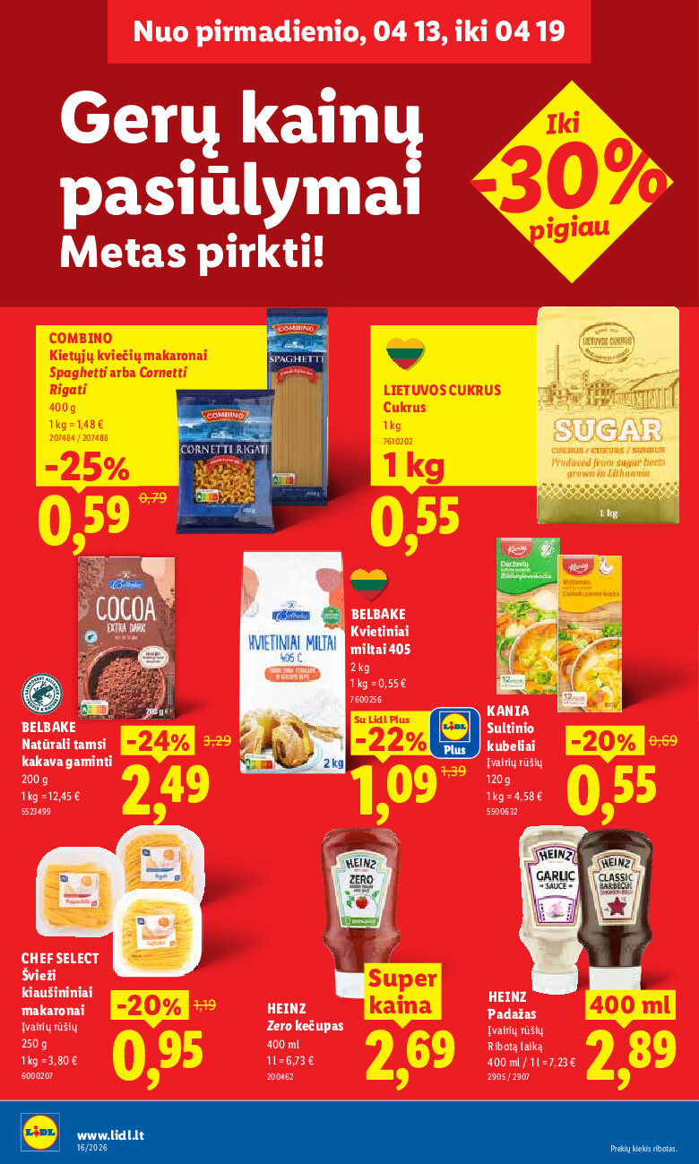 lidl - MAISTO PREKIŲ PASIŪLYMAI (2026-04-13 - 2026-04-19) - page: 16
