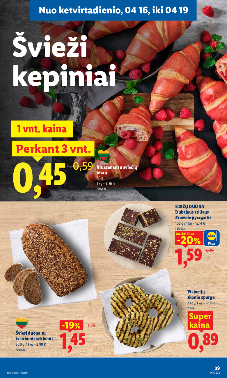 lidl - MAISTO PREKIŲ PASIŪLYMAI (2026-04-13 - 2026-04-19) - page: 39