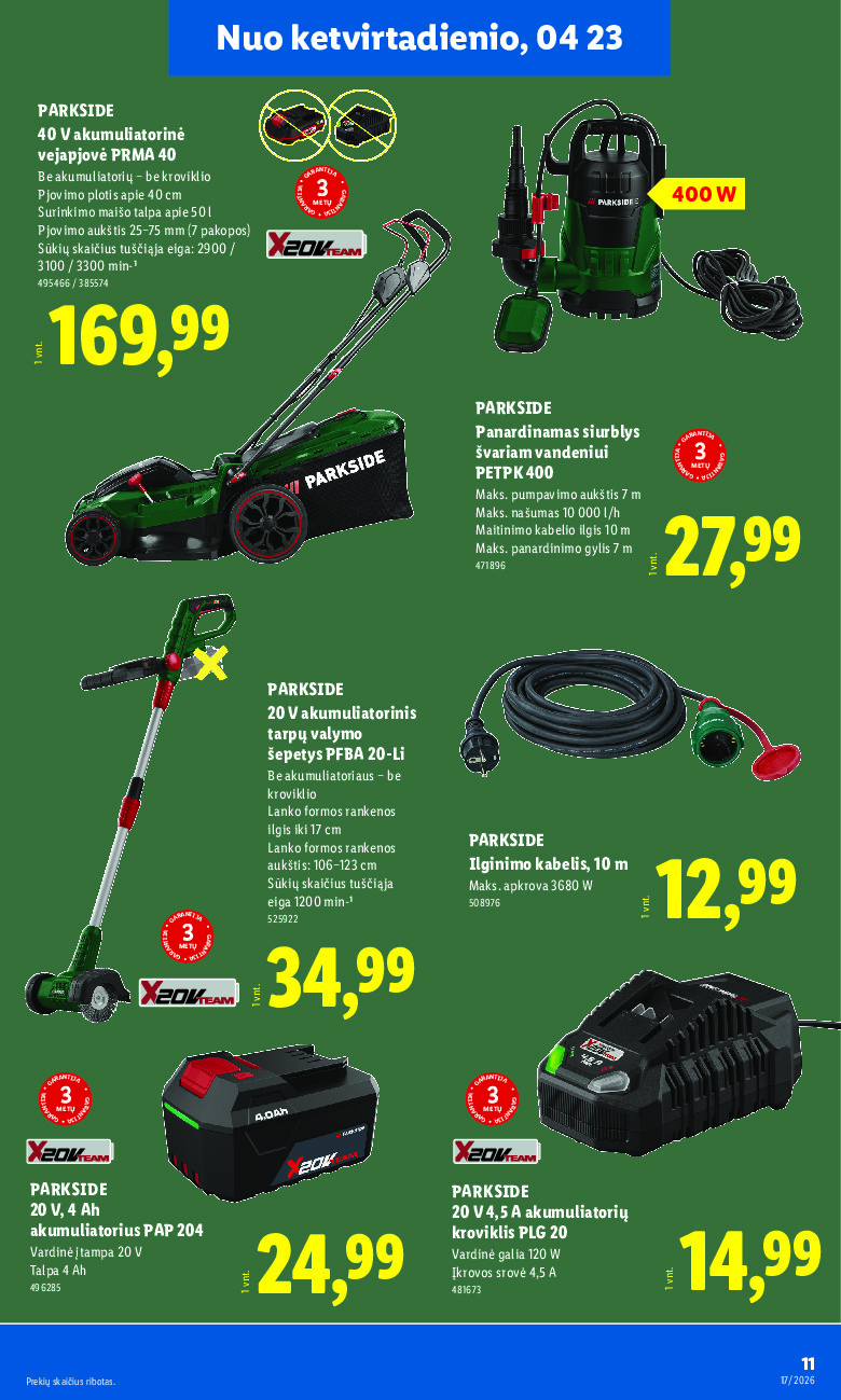 lidl - NE MAISTO PREKIŲ PASIŪLYMAI (2026-04-20 - 2026-04-26) - page: 11