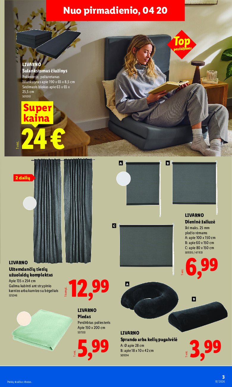 lidl - NE MAISTO PREKIŲ PASIŪLYMAI (2026-04-20 - 2026-04-26) - page: 3