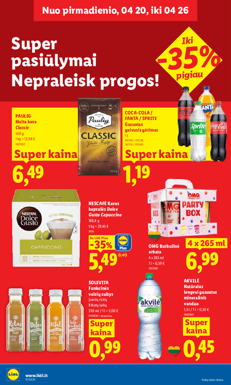 lidl - MAISTO PREKIŲ PASIŪLYMAI (2026-04-20 - 2026-04-26) - page: 16