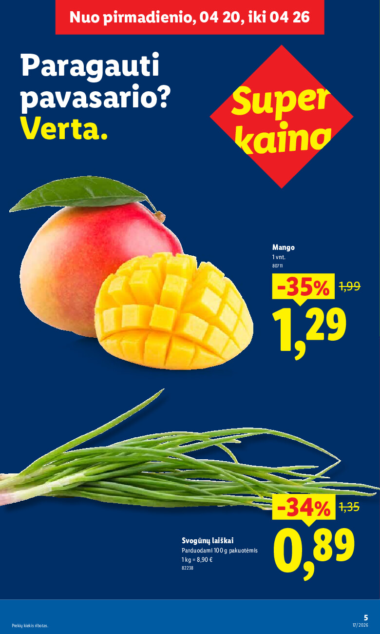 lidl - MAISTO PREKIŲ PASIŪLYMAI (2026-04-20 - 2026-04-26) - page: 5