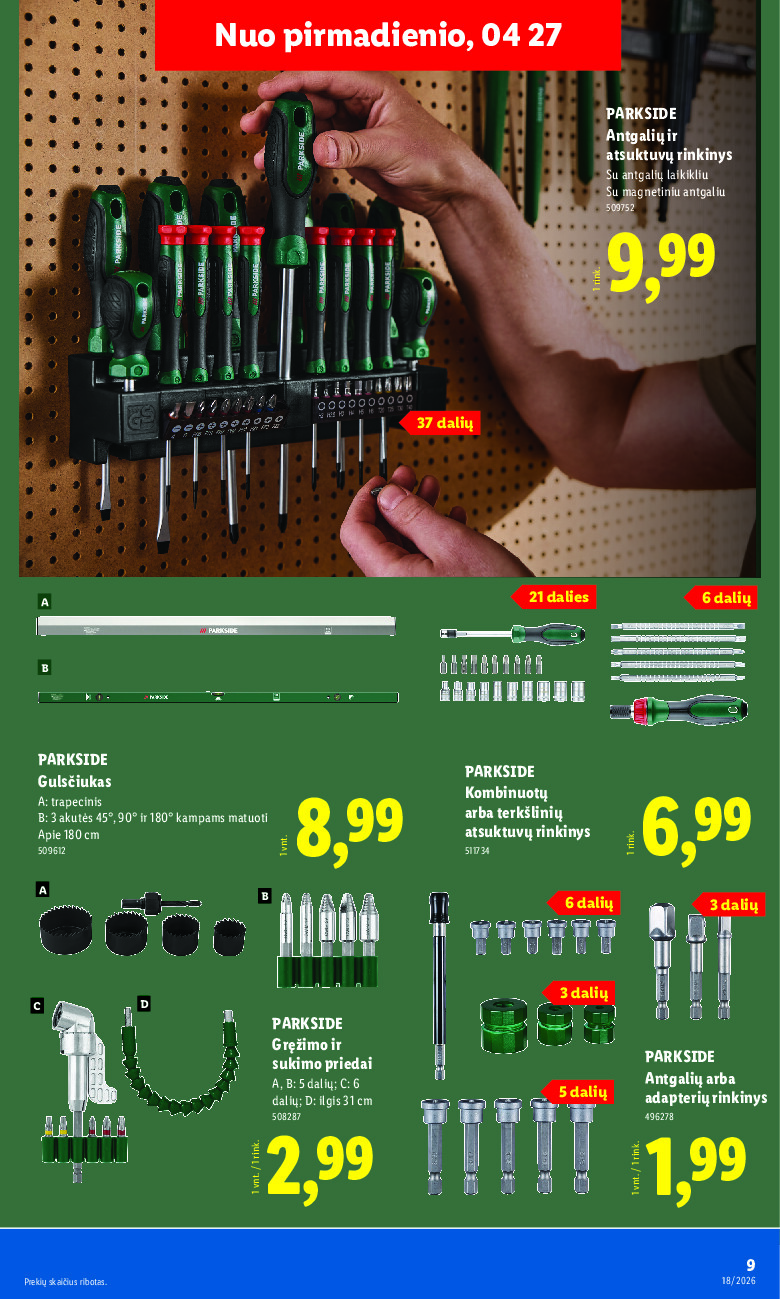 lidl - NE MAISTO PREKIŲ PASIŪLYMAI (2026-04-27 - 2026-05-03) - page: 9