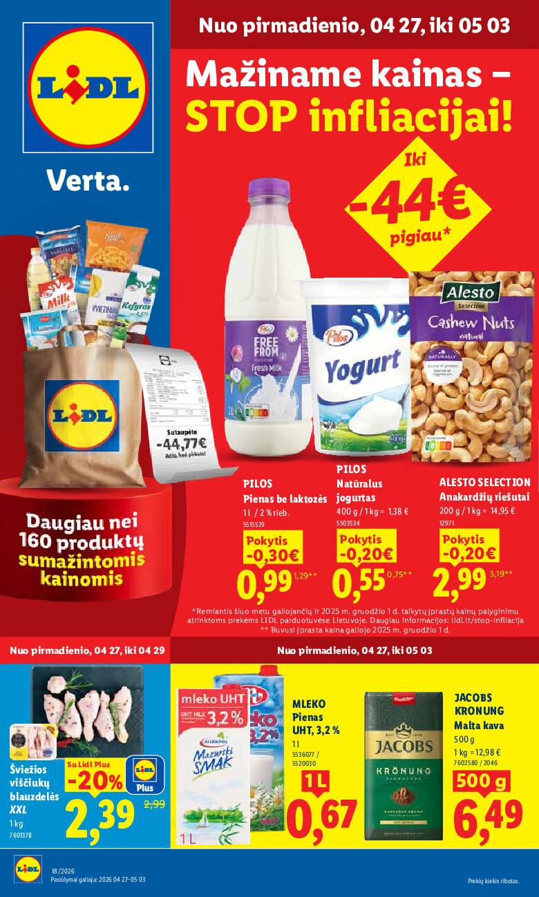 lidl - MAISTO PREKIŲ PASIŪLYMAI (2026-04-27 - 2026-05-03) - page: 1