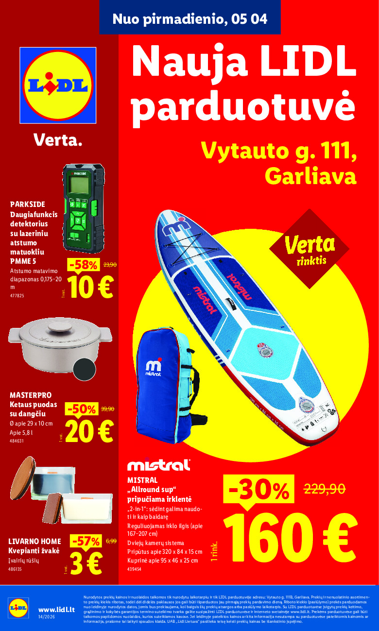 lidl - Nauja parduotuvė Garliavoje (2026-05-04 - 2026-05-10)
