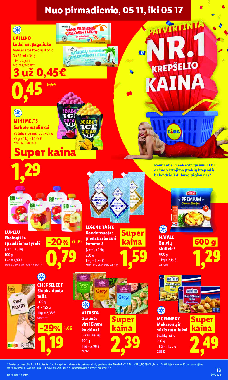 lidl - MAISTO PREKIŲ PASIŪLYMAI (2026-05-11 - 2026-05-17) - page: 13