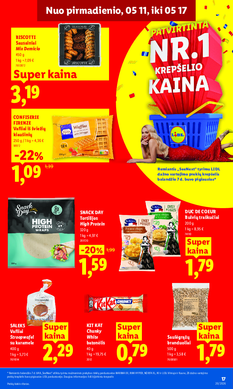 lidl - MAISTO PREKIŲ PASIŪLYMAI (2026-05-11 - 2026-05-17) - page: 17
