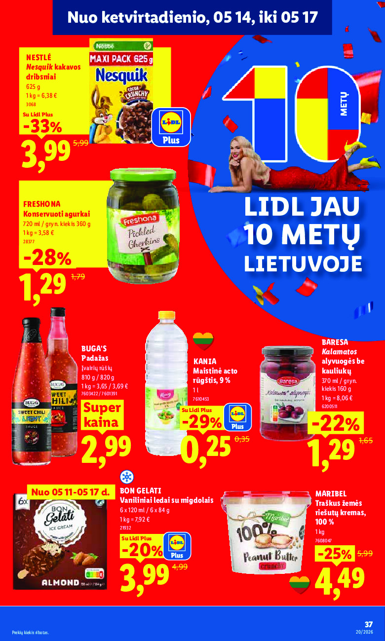 lidl - MAISTO PREKIŲ PASIŪLYMAI (2026-05-11 - 2026-05-17) - page: 37