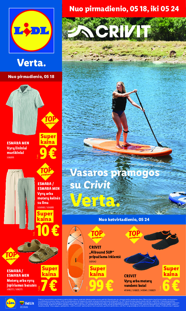 lidl - NE MAISTO PREKIŲ PASIŪLYMAI (2026-05-18 - 2026-05-24)