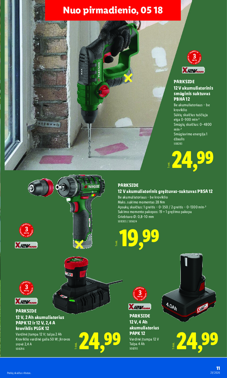 lidl - NE MAISTO PREKIŲ PASIŪLYMAI (2026-05-18 - 2026-05-24) - page: 11