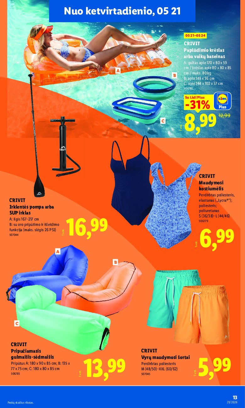 lidl - NE MAISTO PREKIŲ PASIŪLYMAI (2026-05-18 - 2026-05-24) - page: 13