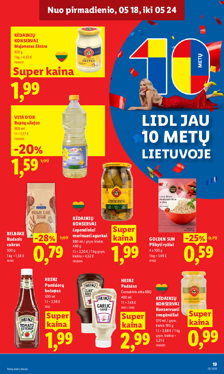 lidl - MAISTO PREKIŲ PASIŪLYMAI (2026-05-18 - 2026-05-24) - page: 19