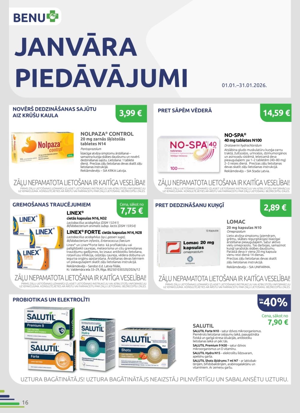 benu - BENU APTIEKA (01.01.2026 - 31.01.2026) - page: 16