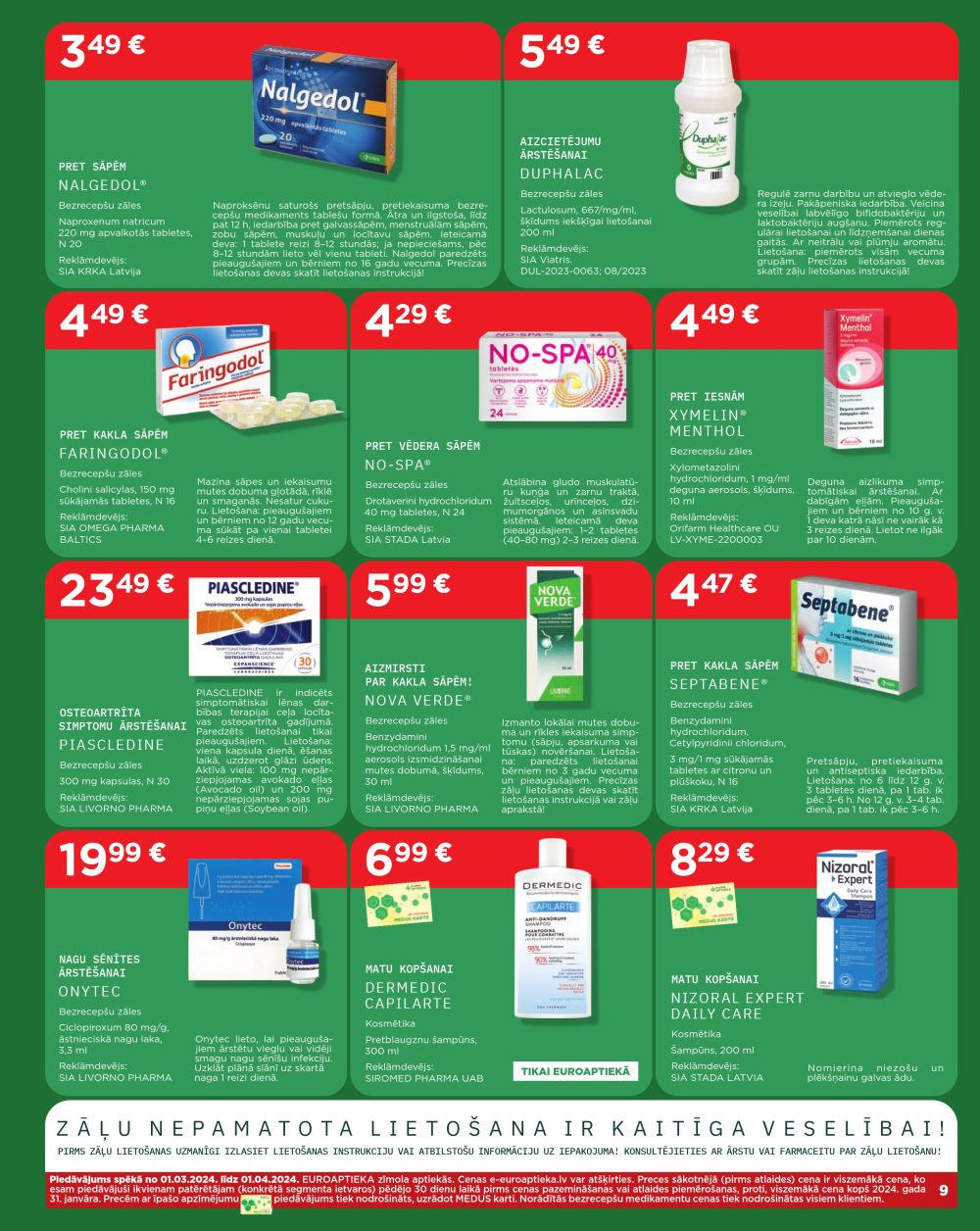 euroaptieka - EUROAPTIEKA (01.03.2024 - 01.04.2024) - page: 9