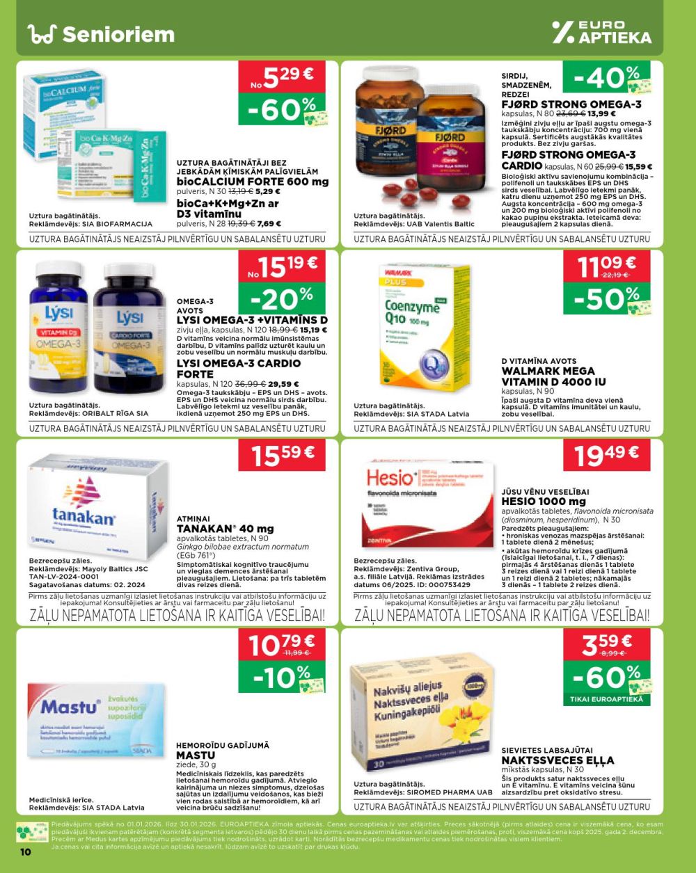euroaptieka - EUROAPTIEKA (01.01.2026 - 31.01.2026) - page: 10