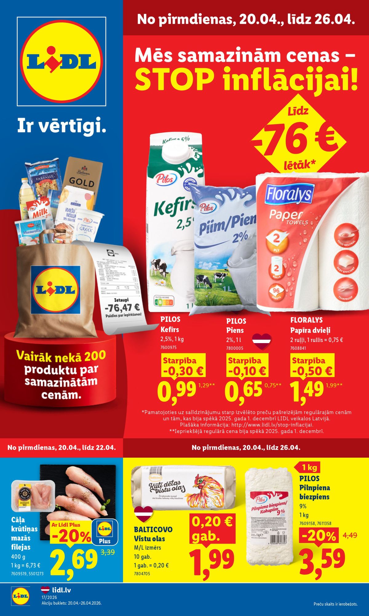 lidl - LIDL - Aktuālais akciju buklets (20.04.2026 - 26.04.2026) - page: 1