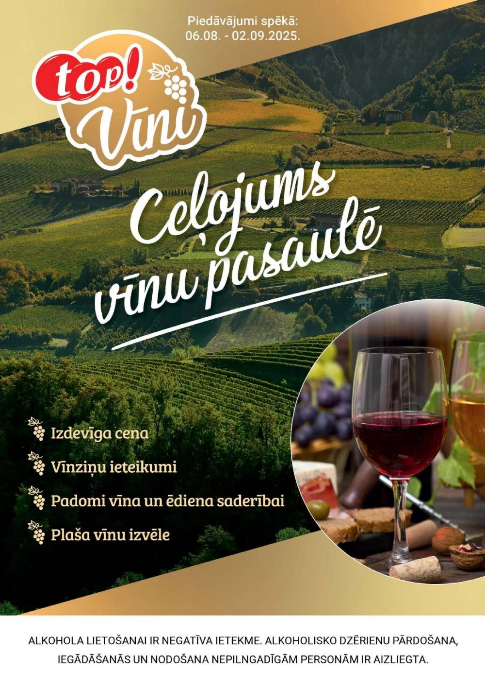 top - TOP! - Vīnu dienas (06.08.2025 - 02.09.2025)