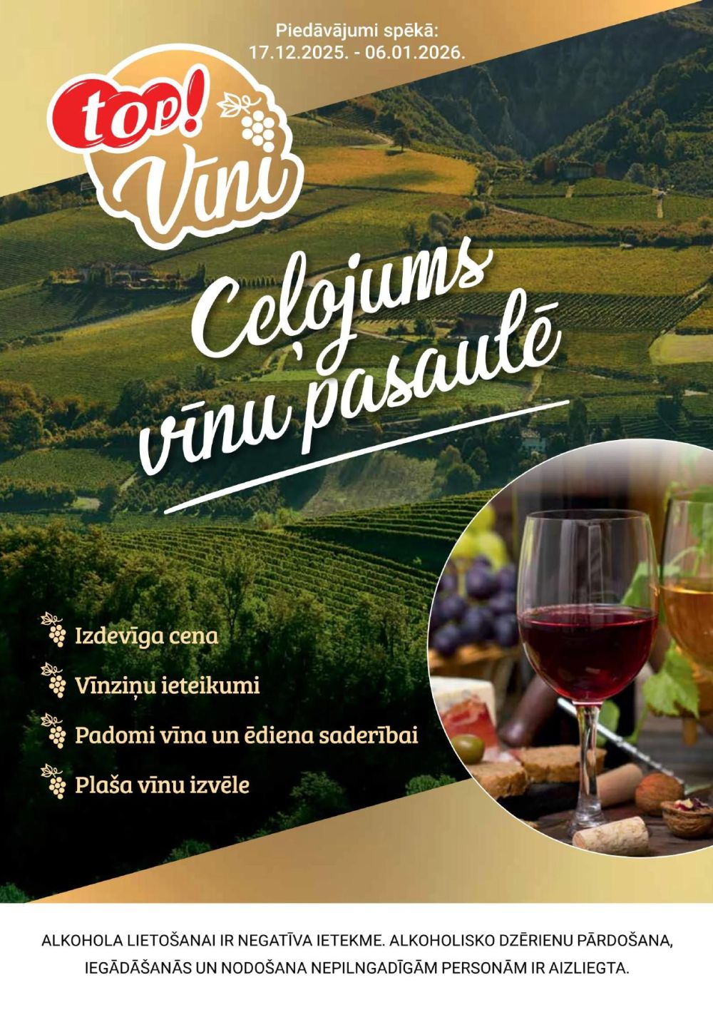 top - TOP! - Vīnu dienas (17.12.2025 - 06.01.2026)