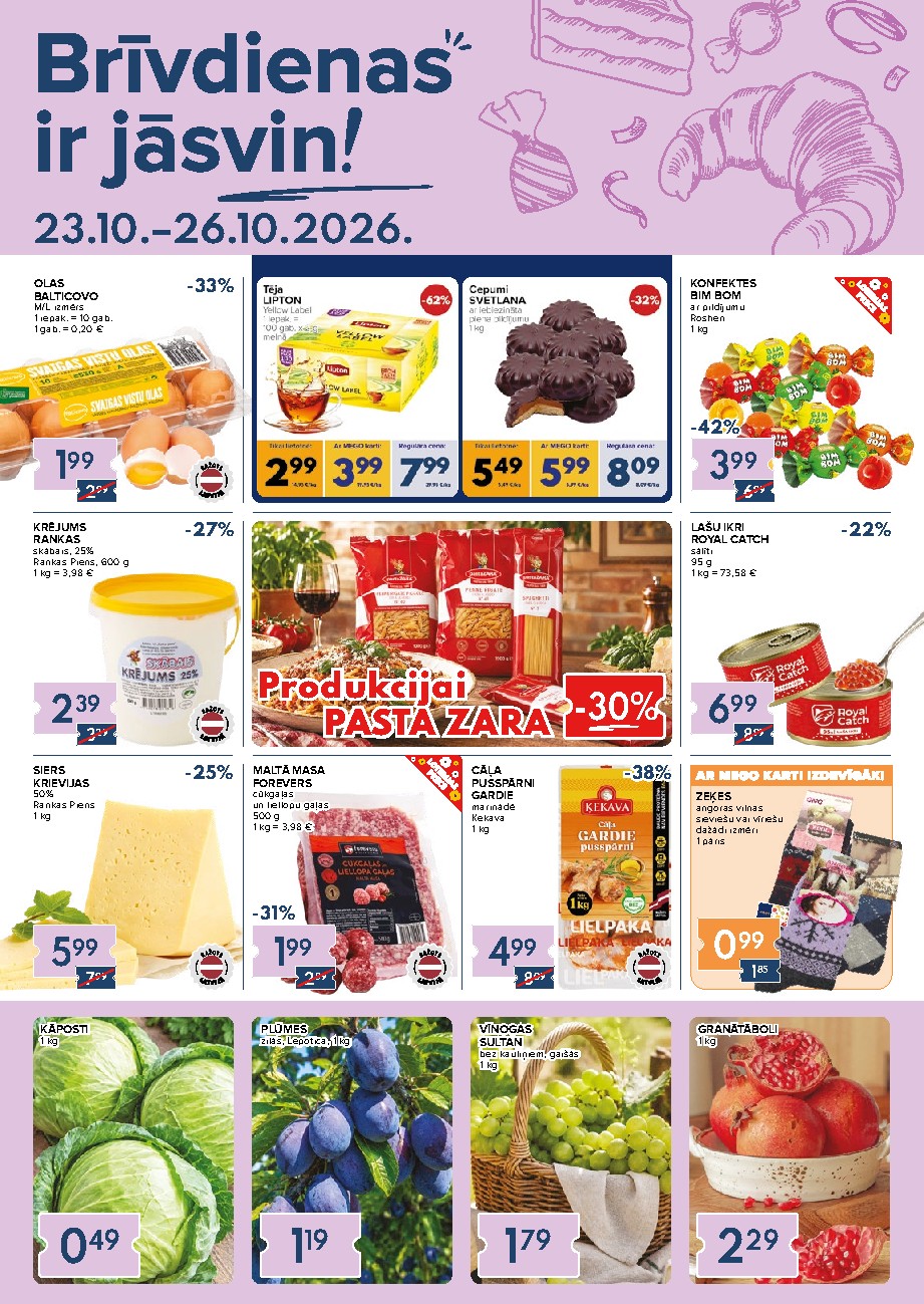 mego - Brīvdienas jāsvin! (2026-10-23 - 2026-10-26)