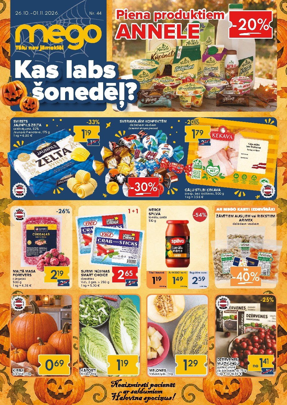 mego - Kas labs šonedēļ? Buklets Nr.44 (2026-10-26 - 2026-11-01)