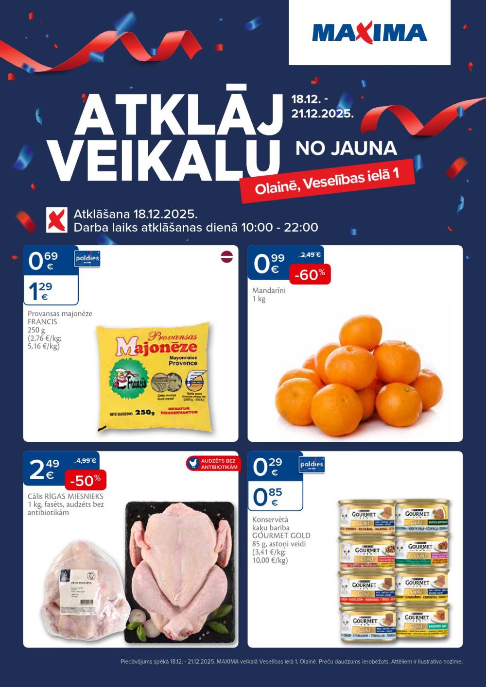 maxima - MAXIMA - Atklāj veikalu, Olaine, Veselības iela 1 (18.12.2025 - 22.12.2025)