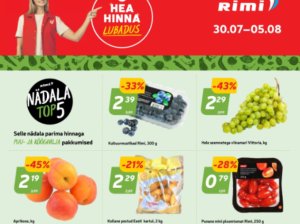 Parimate supermarketite (SELVER, LIDL, RIMI ja COOP) kõige asjakohasemad sooduspakkumised ja eripakkumised 31 nädala jooksul (2024.07.29-08.04)