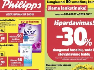 33 savaitės (2024.08.12-08.18) rekomenduojamų prekybos centrų (THOMAS PHILIPPS, LIDL ir MAXIMA) naujausi nuolaidų ir pasiūlymų pasiūlymai