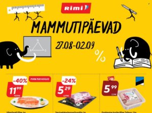 35. nädal (2024.08.26-09.01) soovitatud hinnalangused ja soodsad pakkumised populaarseimates kaubanduskeskustes (RIMI, SELVER, LIDL ja COOP)