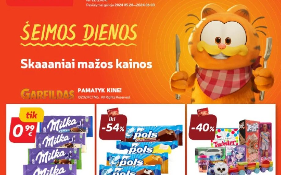 22 savaitės (2024.05.27-06.02) TOP5 prekybos centru (LIDL, RIMI, IKI, THOMAS PHILIPPS ir VYNOTEKA) aktualiausios nuolaidos