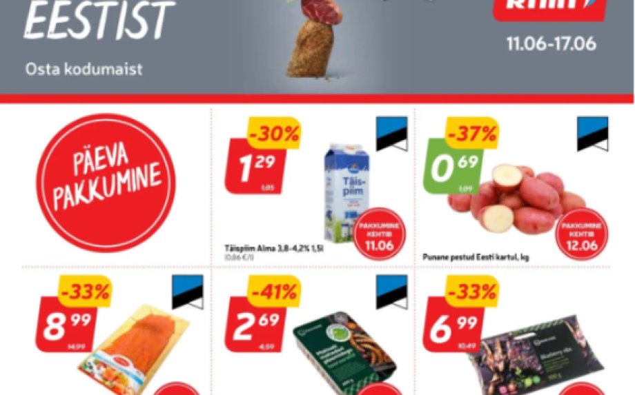 Soovitatava supermarketi (LIDL, COOP, RIMI, MAXIMA, SELVER) parimad pakkumised 24 nädalaks (2024.06.11-06.17)