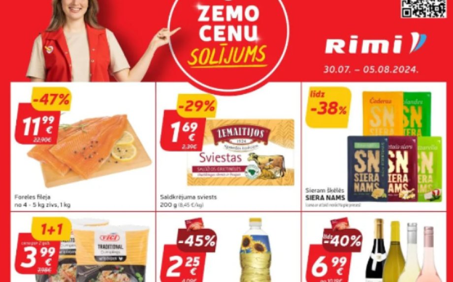 Labāko lielveikalu (LIDL, MAXIMA, RIMI, MEGO un LaTS) aktuālākie piedāvājumi un izpārdošanas 31 nedēļai (2024.07.29-08.04)