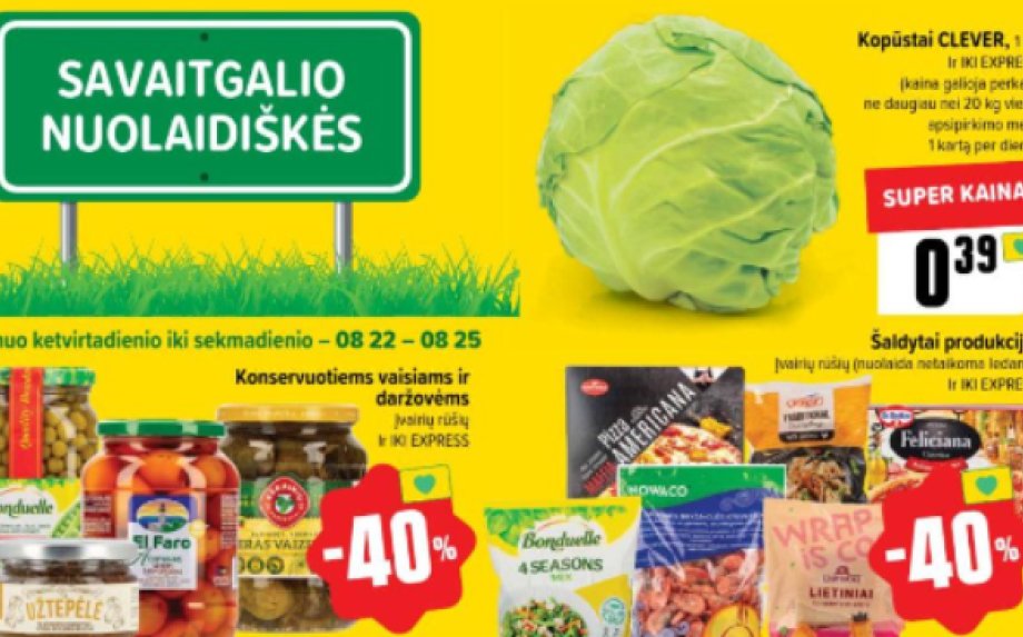 34 savaitės geriausi savaitgalio (2024.08.22-08.25) MAXIMA, IKI ir LIDL nuolaidų pasiūlymai ir išpardavimai