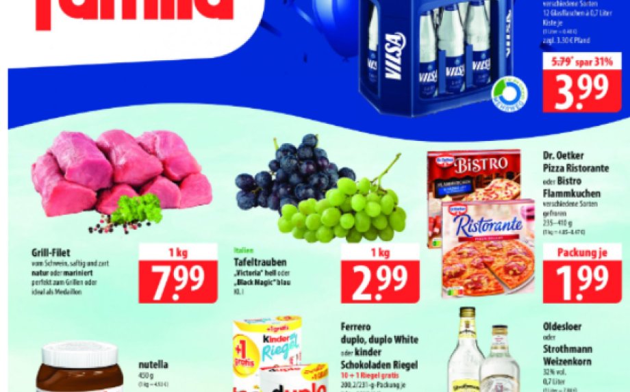 Die besten Aktionen und Rabatte der beliebtesten Supermärkte (METRO, MERKANT, Famila Nordost, Famila Nordwest, GLOBUS, COMBI, EDEKA, ALDI, PENNY und LIDL) für 32 Wochen (2024.08.05-08.11)