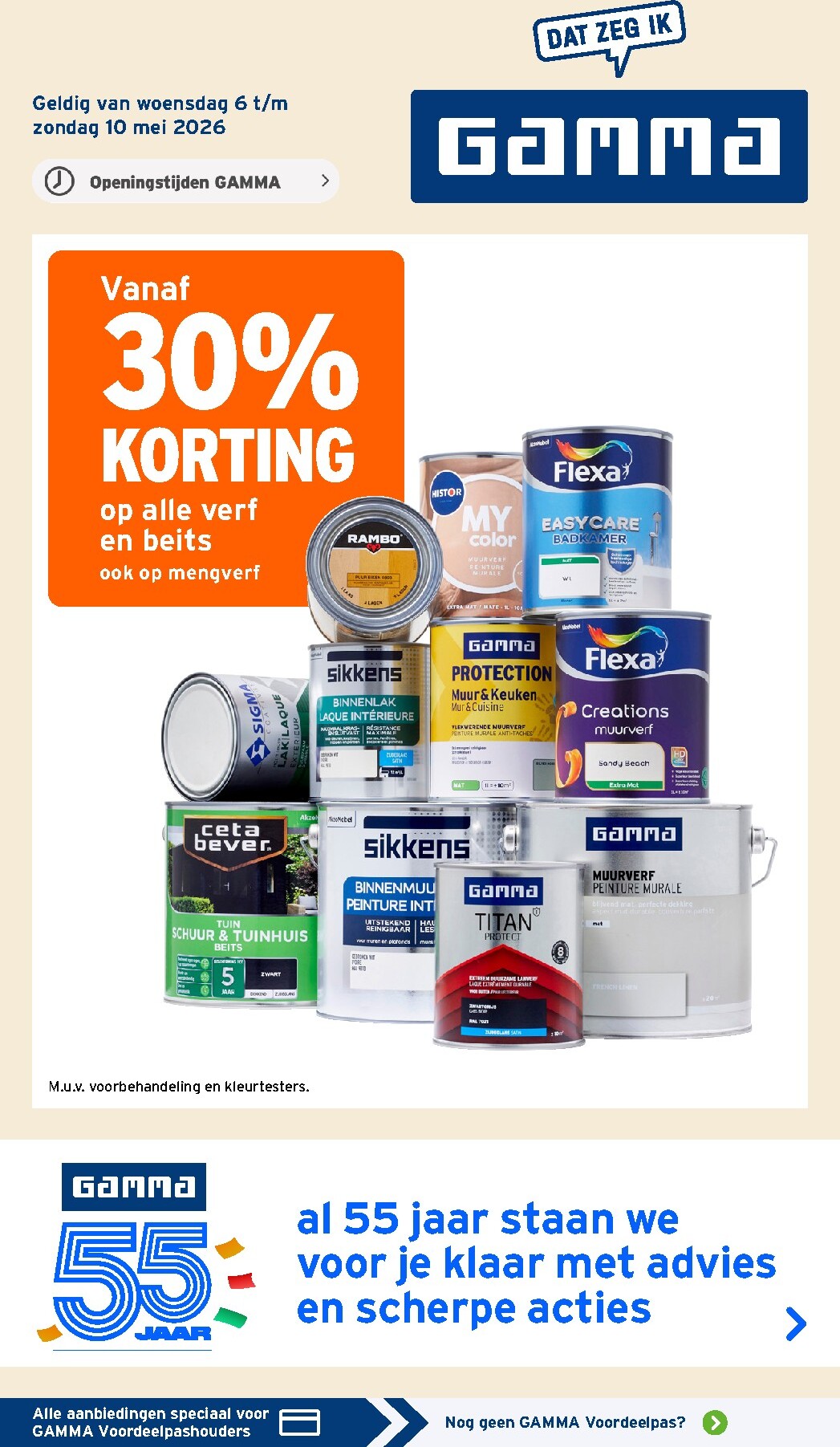 gamma - Toekomstige Gamma folder geldig van woensdag 06-05-2026 tot zondag 10-05-2026