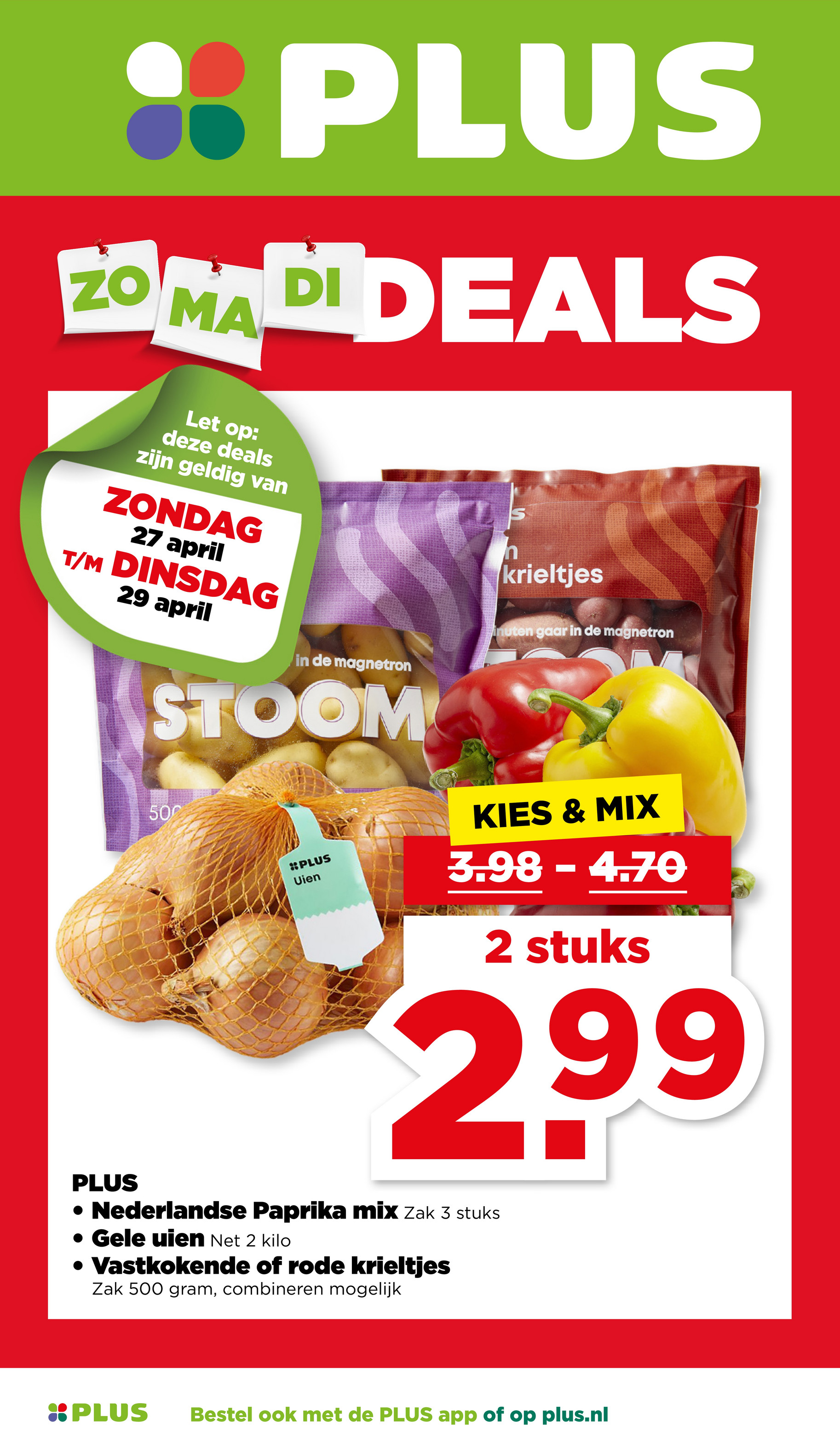 plus - PLUS - Zondag, Maandag, Dinsdag deals folder geldig vanaf 27-04 t/m 29-04