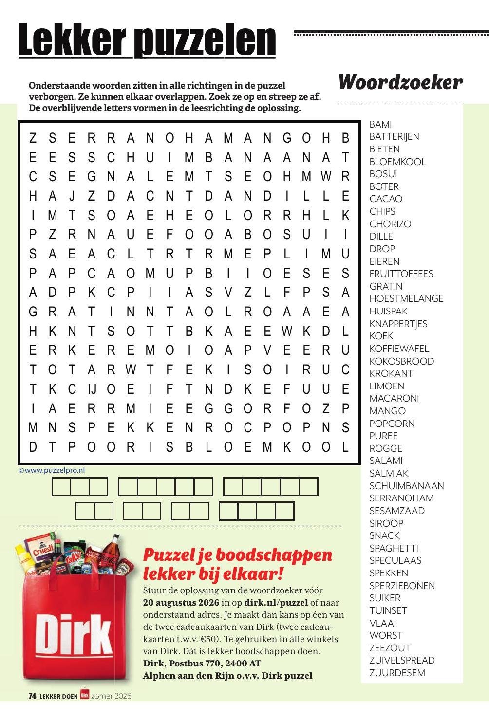 dirk - Huidige Dirk - Lekker Doen lente 2026 folder geldig van maandag 01-06-2026 tot dinsdag 30-06-2026 - page: 74