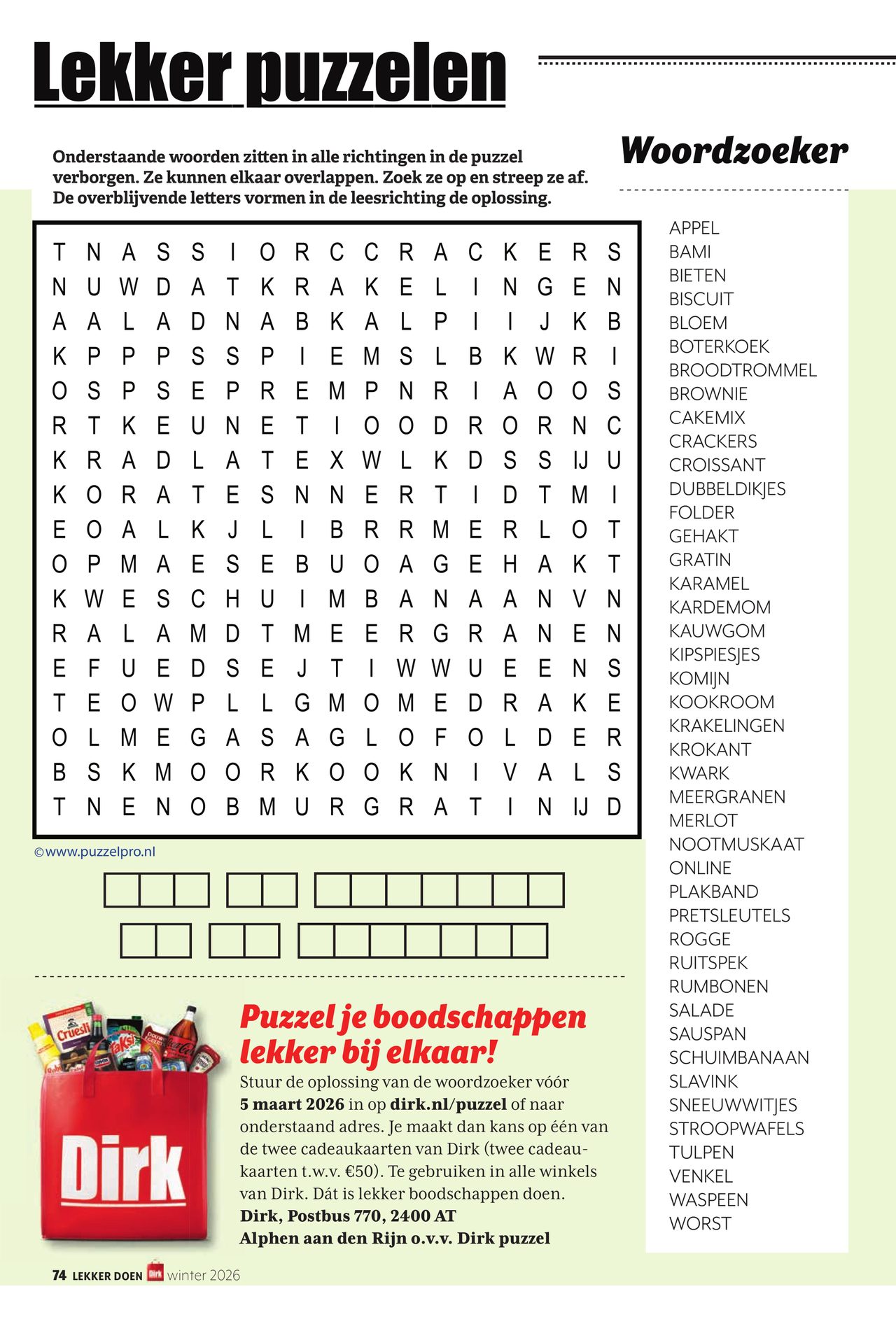 dirk - De Dirk - Lekker Doen winter folder geldig vanaf 01-01 t/m 28-02 - page: 74