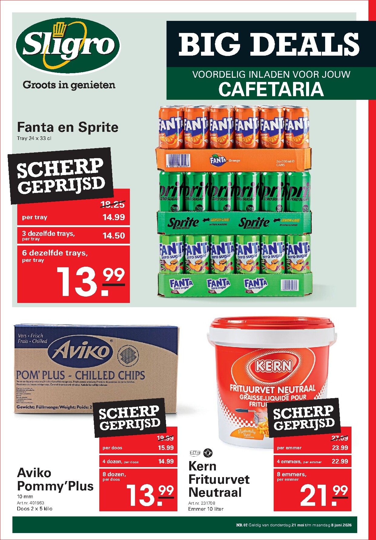 sligro - Toekomstige Sligro - Big Deals Cafetaria folder geldig van donderdag 21-05-2026 tot maandag 08-06-2026 - page: 1