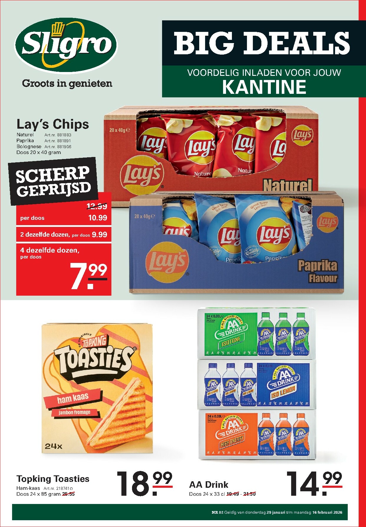 sligro - De Sligro - Bigdeals folder geldig vanaf 29-01 t/m 16-02