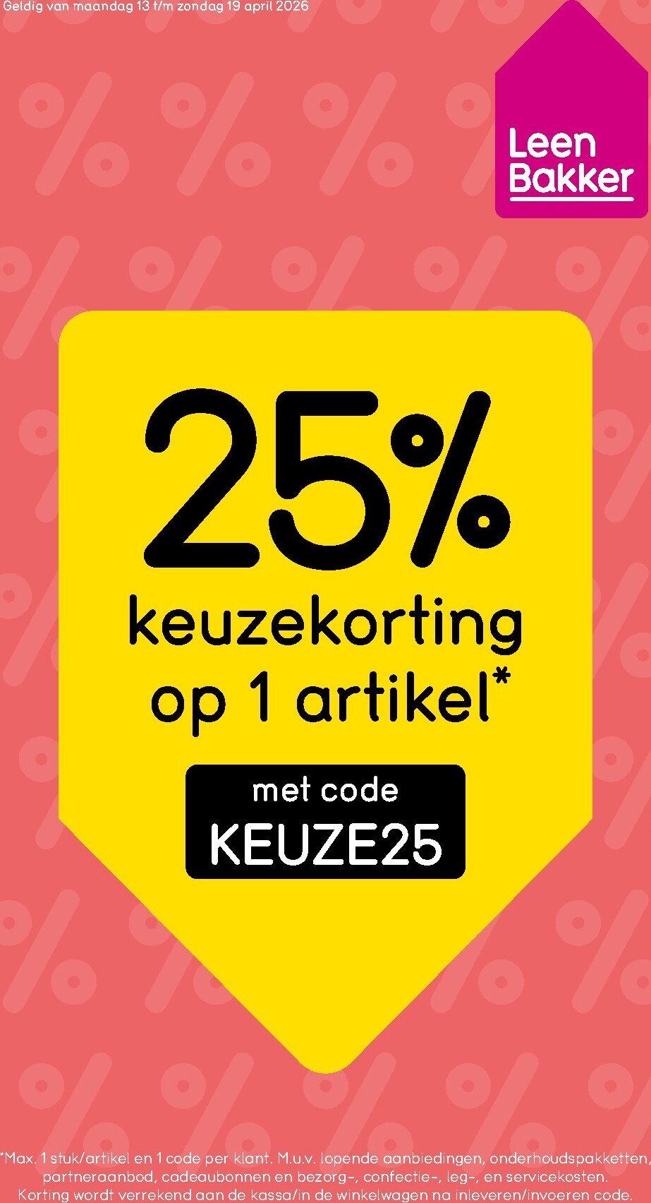 leen-bakker - Huidige Leen Bakker folder geldig van maandag 13-04-2026 tot zondag 19-04-2026 - page: 1