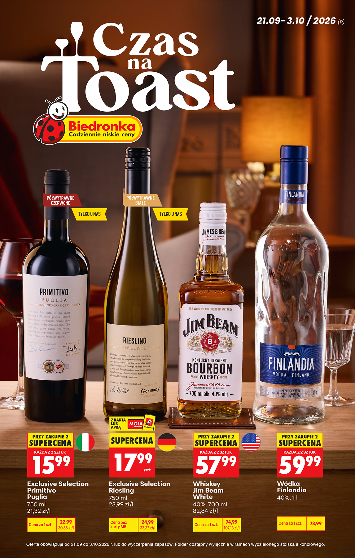 biedronka - Aktualna gazetka Biedronka - Alkohol ważna od 21.09.2026 do 03.10.2026