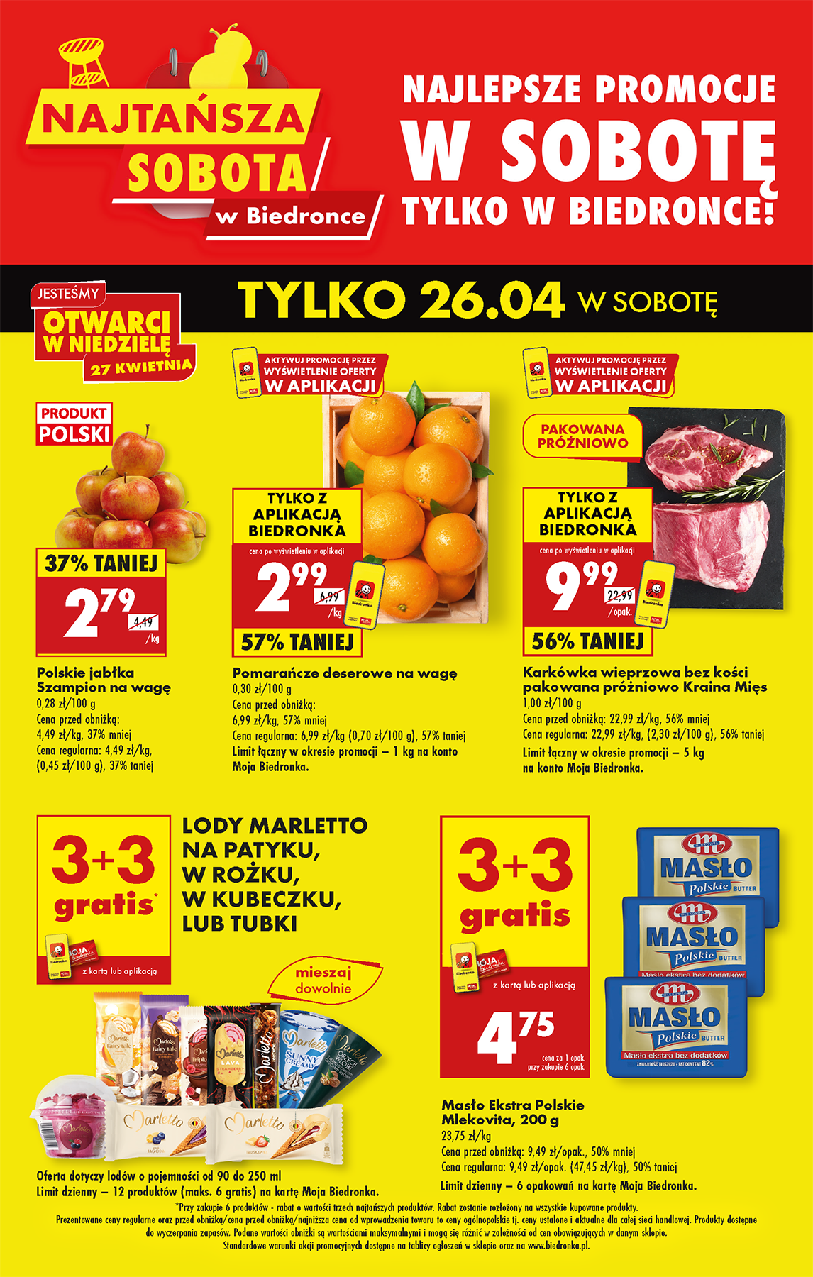biedronka - Biedronka - Tania Sobota gazetka ważna od 26.04. - 06.05.