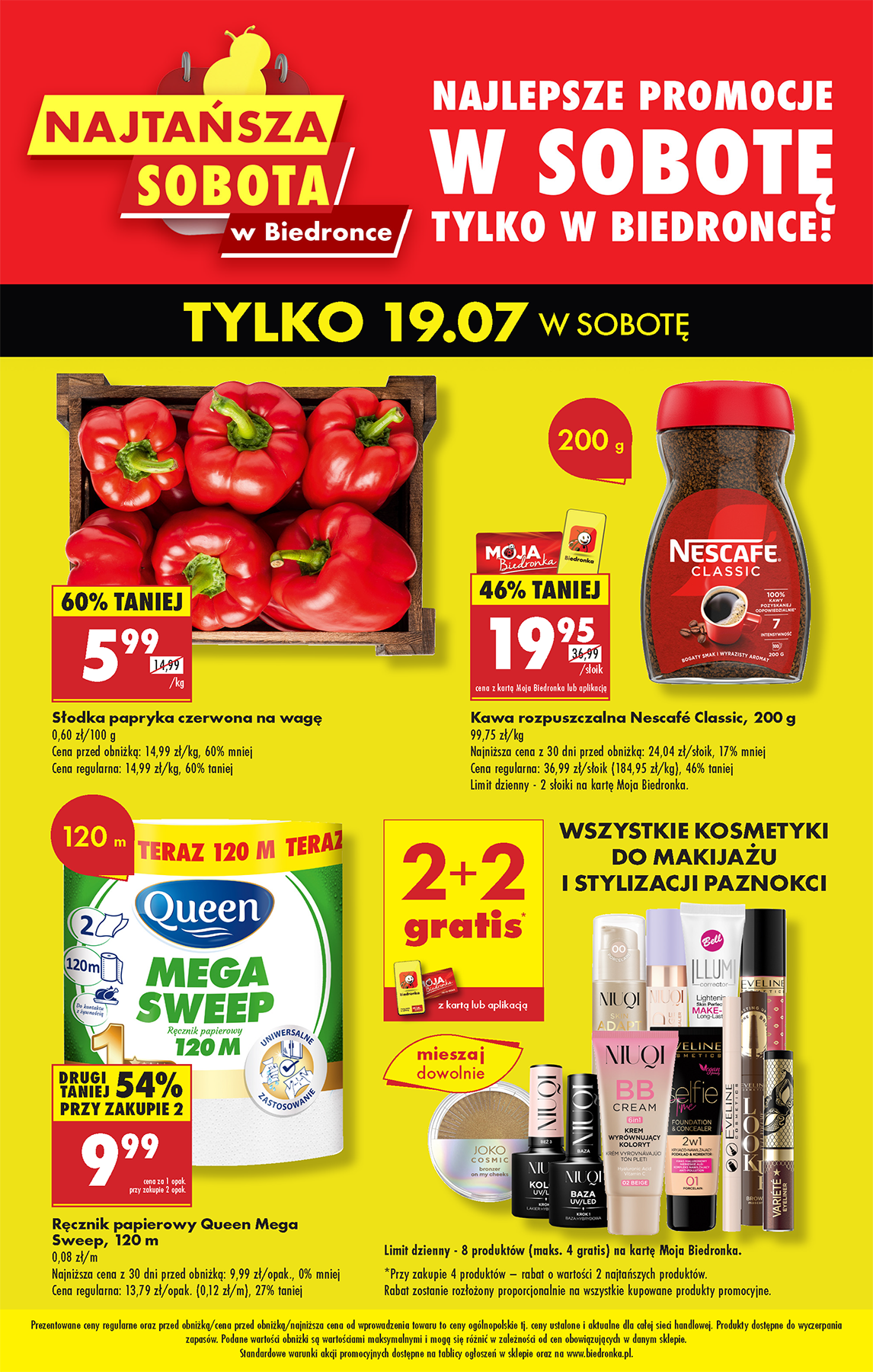 biedronka - Gazetka Biedronka - Najtańsza sobota ważna od 19.07. - 19.07.